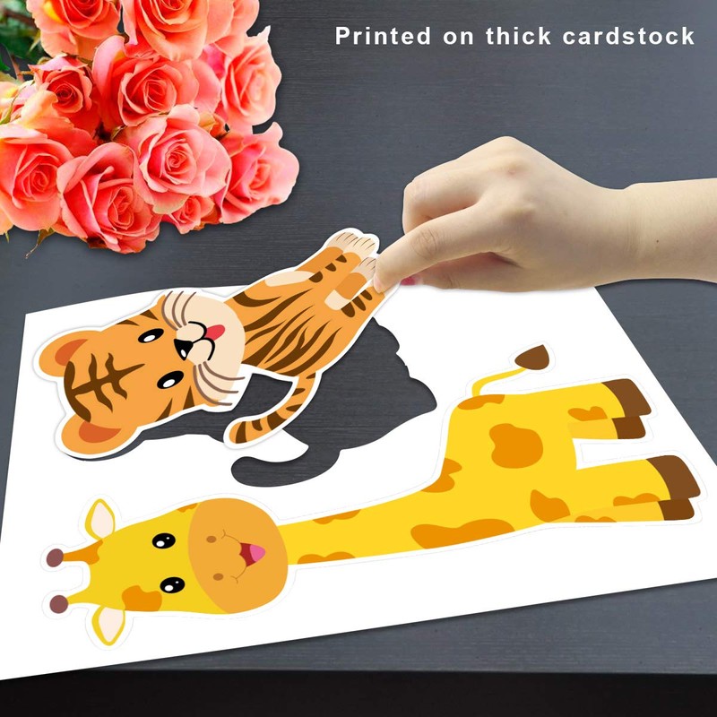 Zoo Animals Cutouts Safari Jungle Cardboard for Baby Shower Birthday