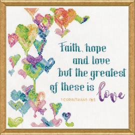 Design Works Crafts, Faith, Hope & Love Counted Cross Stitch Kit