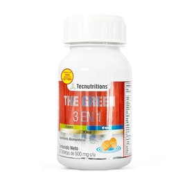 The Green 3 en 1 - Suplemento Natural para Apoyo Metabolico y Energia - Te Verde, Blanco, Rojo, Toronja, Jengibre, Nopal, L-Carnitina y Vitaminas B - 