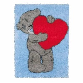 ROCKY&CHAO Latch Hook Rug Kits, DIY Latch Hook Rug, Carpet Making Cushion, Crochet Kits Embroidery Kits Needlework Crafts for Home Decor, Bear