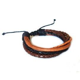 cords craft Handmade Leather Bracelet for Men Adjustable Twisted Multi-String Design, 21cm Diameter Unisex Leather Band Perfect for Men and Women.