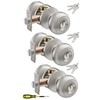 3 Pack Keyed Entry Door Knob Set, All Keyed Same