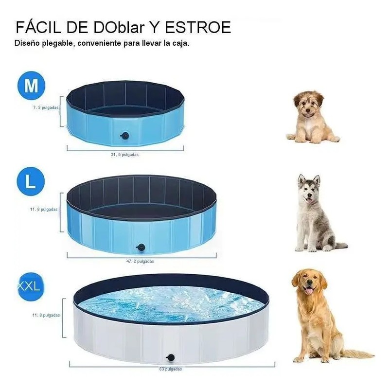 Alberca Plegable Piscina Perro Mascota Bañera Baño160cm
