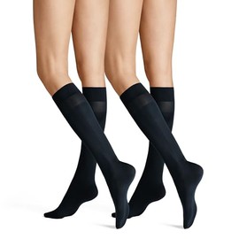 Hudson Simply 40 Women's Knee Socks 2-Pack Pressure-free Waistband 40 Denier, blue