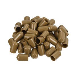 uxcell 100pcs Rubber End Caps 12.5mm(1/2") ID Vinyl PVC Round Tube Bolt Cap Cover Screw Thread Protectors Light Brown