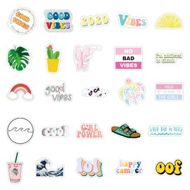 100 Sheets Aesthetic Stickers Pack, Cute Neon Girls Waterproof Vinyl Decals for Scrapbook, Laptop, Luggage, Skateboard, and Water Bottles - Trendy Colorful Stickers for Art and Crafts