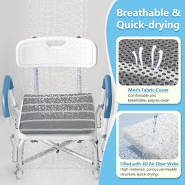 Shower Seat Cushion Bath Bench Shower Chairs for Seniors Elderly Disabled Bathtub Cushion Transfer Bench Handicap Bath Stools Padded Mat Chair Shower Pad Tub Seats Bath Pillow (Only 1 PCS Cushion)