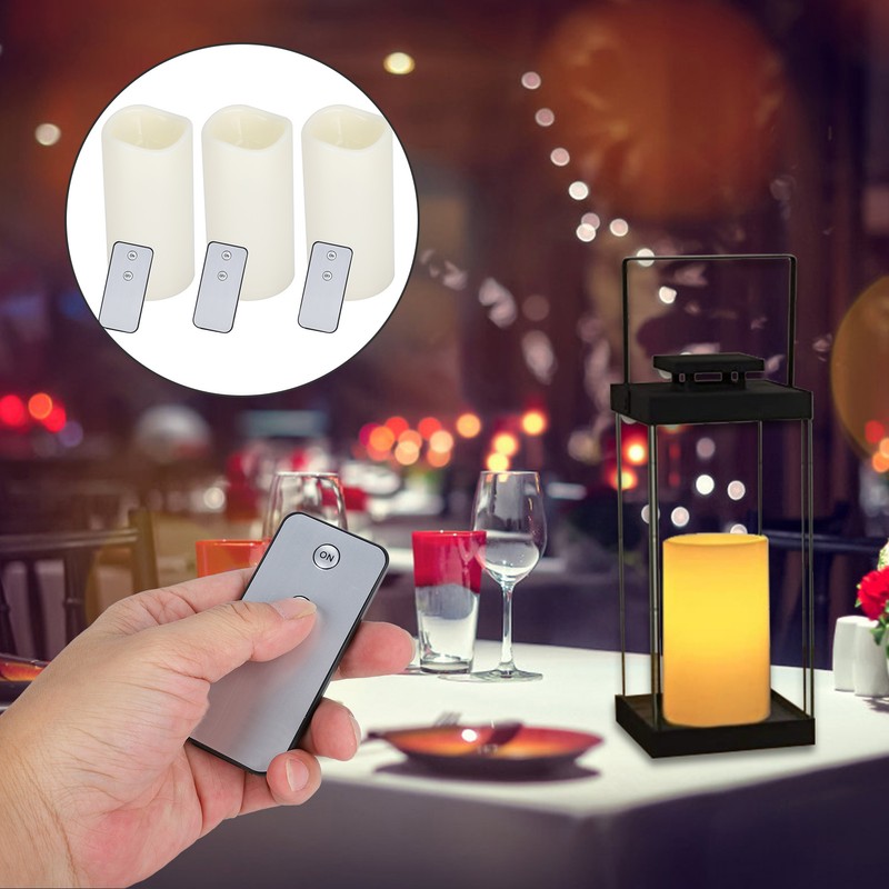 3PCS Remote Control Electronic LED Simulation Candle Lamp for Home