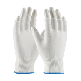 PIP 12 PAIR / 1 DOZ 100% NYLON FINGERLESS WORK GLOVES PROTECTIVE PPE GLOVE LINERS - Medium