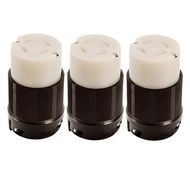OCSParts L17-30R Grounding Locking Connector, 30A 600V AC, 3 Pole 4 Wire, cUL Listed, NEMA L17-30 (Pack of 3)