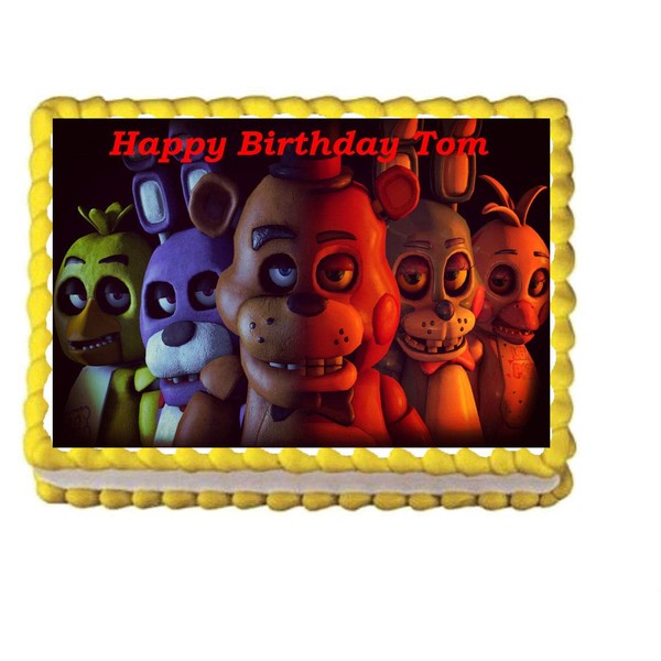 Five Nights at Freddys Edible Cake Image Topper 1/4 Sheet Decoration Birthday Party