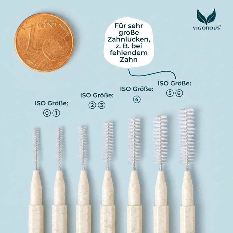 VIGOROUS Pack of 80 Sustainable Interdental Brushes - ISO 3,