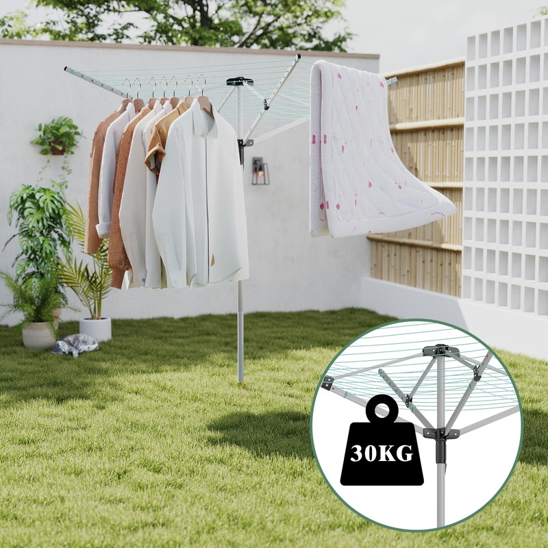 FWTRMRC Outdoor Umbrella Drying Rack 165 Feet Umbrella Clothesline with