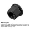 sourcing map M12 Flange Hex Nuts, 5pcs Grade 12.9 Carbon