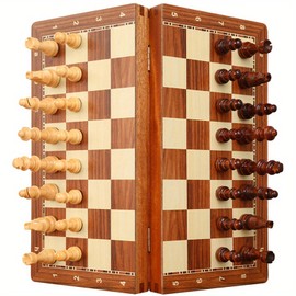 15-Inch Deluxe Chess Set – Foldable Tournament Board with Storage Box & 2 Extra Queens – for Adults, Beginners & Chess Lovers