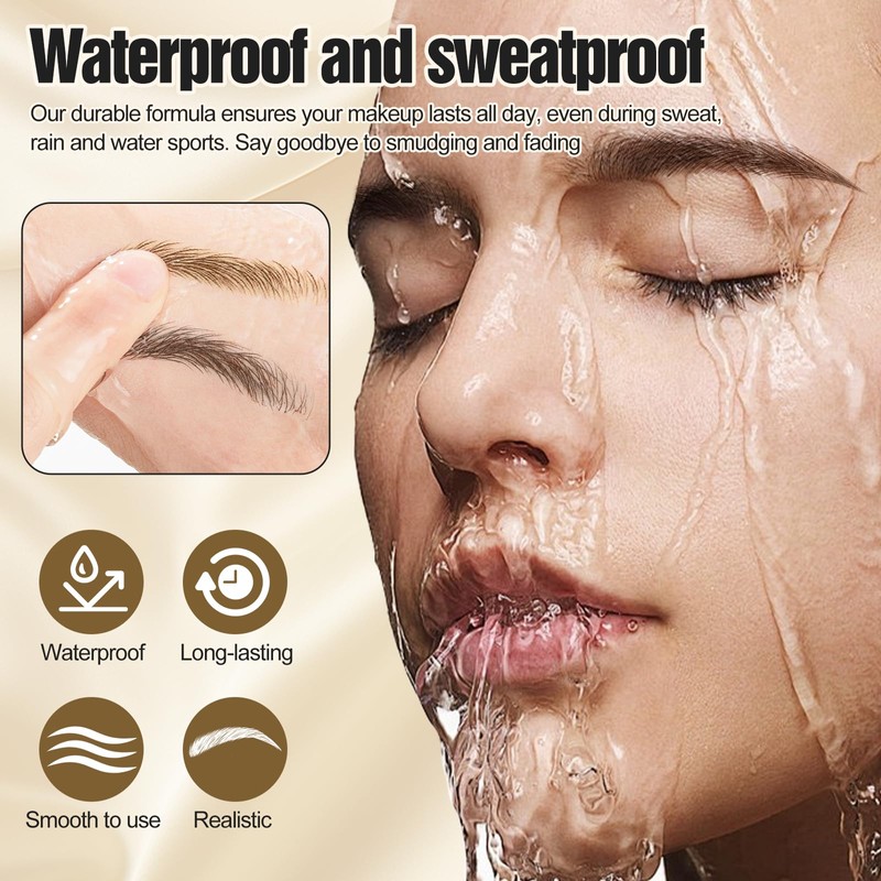 2 Eyebrow Pencils with Brush, Dark/Light Brown, Waterproof Eyebrow Pencil,