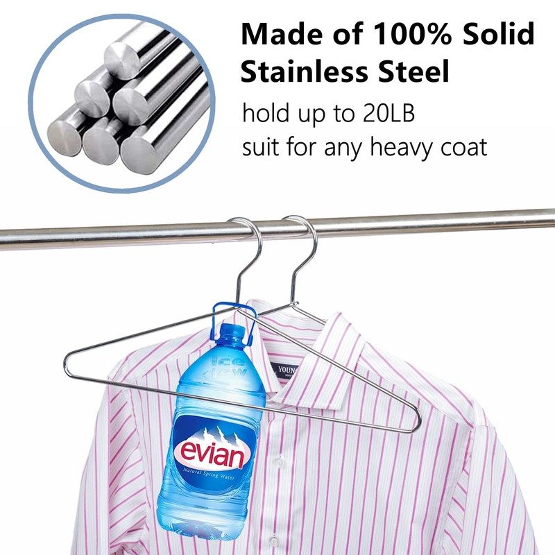 Amber Home 30 Pack Heavy Duty Metal Shirt Coat Hangers,