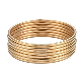 Semanario de Pulseras, Acero Inoxidable con Chapa de Oro 18k, 6,8 cm de Diámetro, Set de 7 Piezas (Dorado)