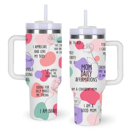 Mom Daily Affirmations 40oz Tumbler Gifts.40oz Mom Tumbler with Handle.Mom Gift.Mom Cup.Mom Tumblers.Mothers Day Tumbler Gifts for Mom.40 oz Christmas Birthday Tumbler for Mom.