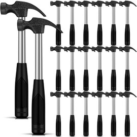 Gisafai 20 Pcs Small Claw Hammers Tools for Kids Solid Tubular Safety Hammer Bulk with Rubber Handle Alloy Steel Lightweight for DIY Woodworking Hanging Pictures Crafts