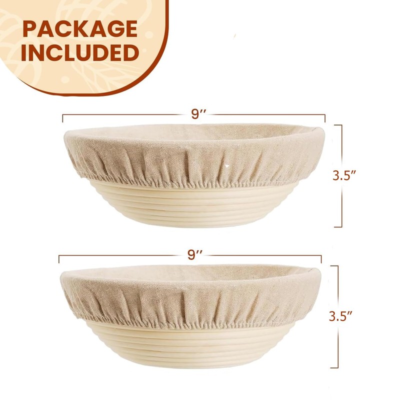 Sourdough Proofing Basket Set – 2 Pack 9-Inch Round Banneton