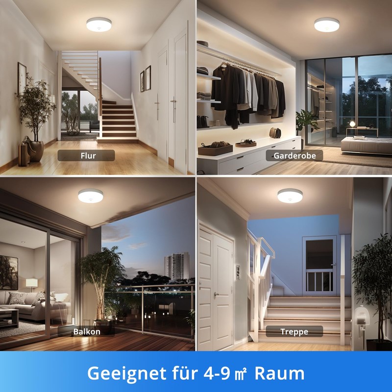 Combuh LED Ceiling Light with Motion Sensor Indoor Round Ceiling