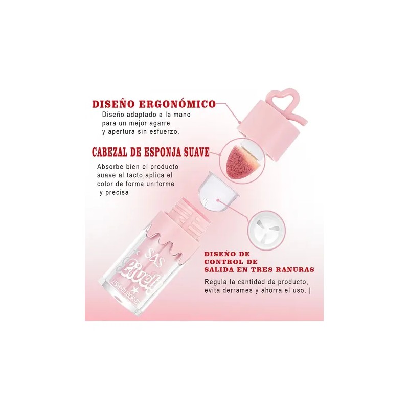Rubor Líquido Sas Liquid Blush Larga Duración Alta Pigmentac