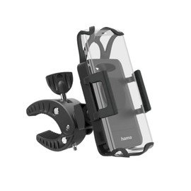 Hama Mountain Bike Motorcycle Scooter Phone Holder Compatible with Smartphones 5 to 9 cm Wide 360 Degree Rotation (Black)