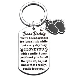 Baby Shower Gifts for New Dad Gifts for Men Gifts for New Dad to Be Gifts for Husband from Wife First Fathers Day First Time Dad Gifts Daddy to Be Keychain Christmas from Newborn Baby Boy Girl Bump