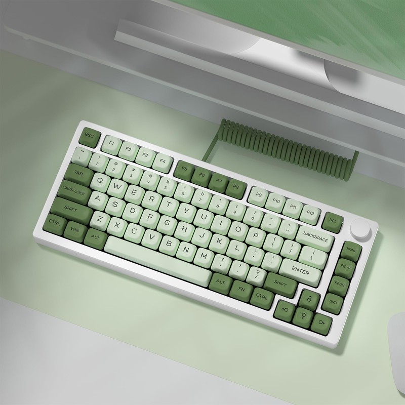 YMKPVR KBDiy Matcha KOA Profile Keycaps 60 75 100 Percent,Dye-Sublimation