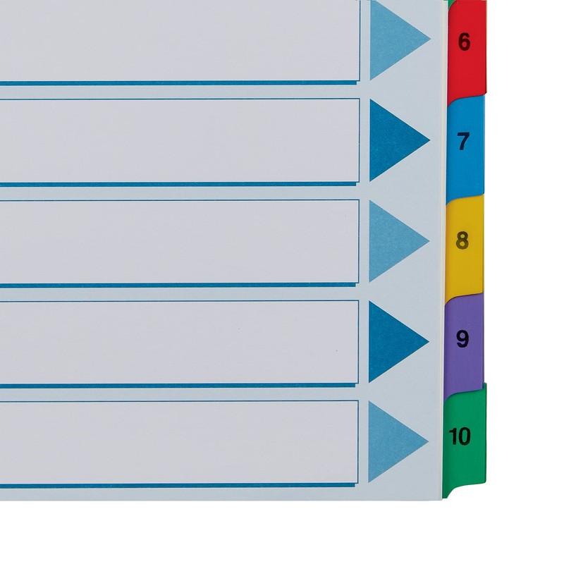 Esselte 100161 A4 1-10 Index, Heavy Duty Cardboard with Mylar