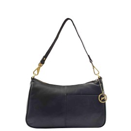 Womens Classic Leather Shoulder Cross Body Bag ATHENS (Black)