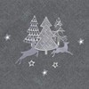 Mr Crimbo Christmas Tablecloth Dark Grey Fabric Luxury Silver Embroidered