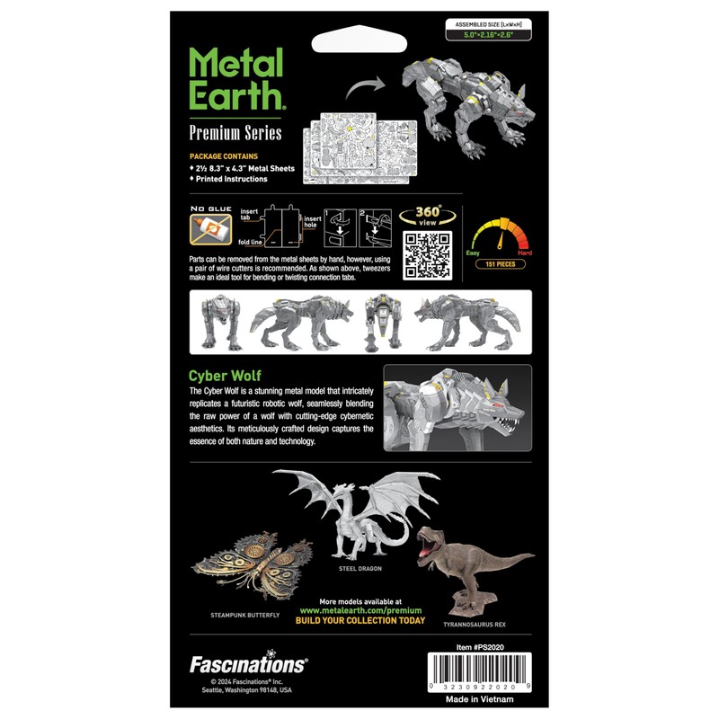 Fascinations PS2020 Metal Earth Metal Construction Kits - Futuristic Wolf