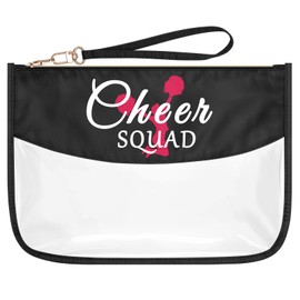 Cheer Team Gifts Makeup Bag Cheerleading Gifts for Girls Women Zipper Toiletry Pouch Cheerleader Cheer Coach Gift Birthday Christmas Graduation Gifts for Cheer Sister Friends PVC Clear Cosmetic Bag