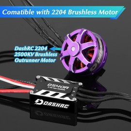 DashRC 2204 2500KV Brushless Outrunner Motor with 40A ESC & Mount Upgrade Kit for Axial SCX24 1/24 RC Crawlers