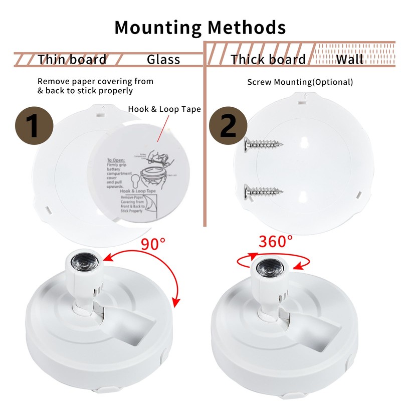 HOFUY 4 Pack Wireless LED Spotlight Battery Operated Picture Puck