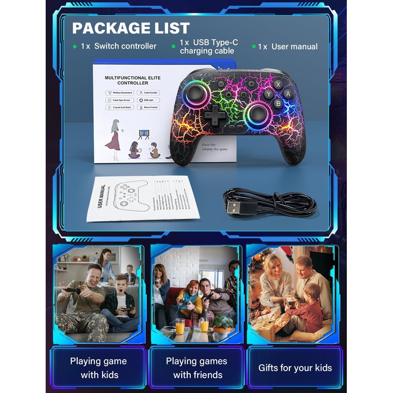 ZRZLMVP Switch Pro Controller Wireless Control - Compatible with Nitendo