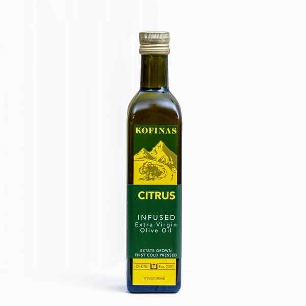 Citrus Infused Extra Virgin First Cold Pressed Olive Oil 500ml (17floz) (Lemon and Lime Zest Flavor)