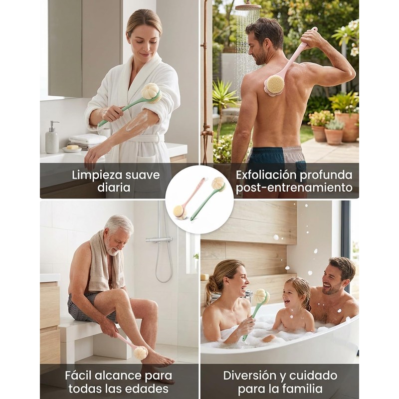 Cepillo de Silicona para Cuerpo Wuysgay 2 Piezas Doble Cara