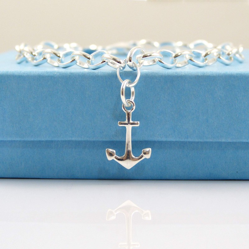Sterling Silver Anchor Bracelet - Gift Boxed