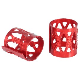 ZJchao 100PCS/Bag Adjustable Dreadlocks Hair Braid Beads Rings, Rings Cuff Styling Decoration Tools, Hair Decoration Accessories, 7 Colors (Red)