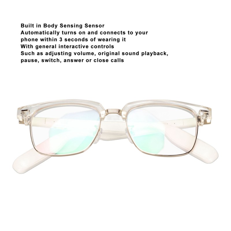 Smart Glasses Bluetooth 5.3 Open Ear Speaker IP67 Waterproof Blue