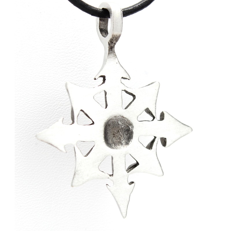 Trilogy Jewelry Pewter Chaos Star Magic Pendant on Leather Necklace