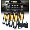 LUMENIX White Amber LED Surface Mount Strobe Flashing Lights Kit