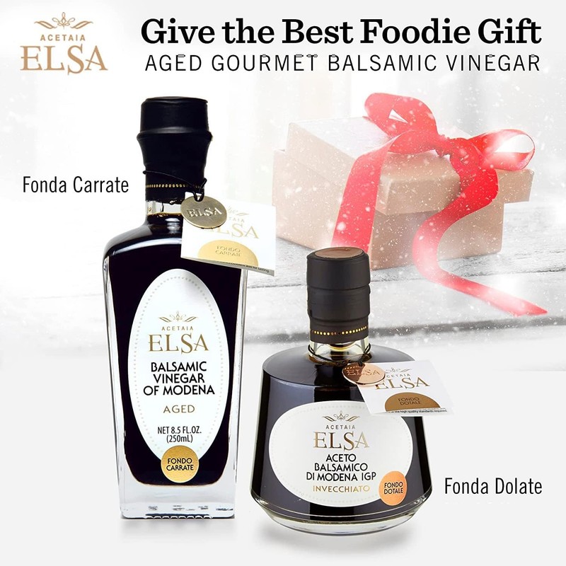 Elsa Italian Balsamic Vinegar of Modena Gift Set Includes Carrate