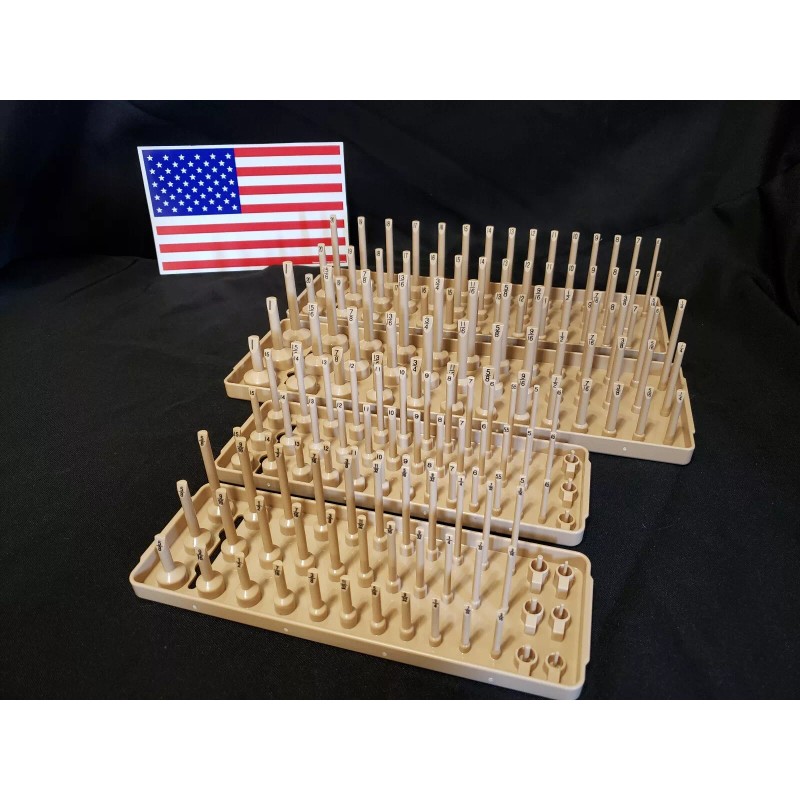 Hansen 4 Pc- 3 Row Socket Organizer Metric SAE Storage Rack 1