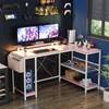 Jojoka L Shaped Computer Desk with Power Outlets & LED