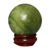 Bacatgem 40mm Green Jade Healing Crystal Divination Sphere Sculpture Figurine