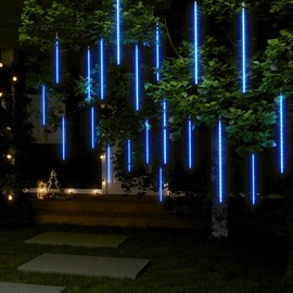 CHARMMA Meteor Light Set of 20 Blue Plastic 19.7 in Light Tubes,Light Ropes & Strings-328555